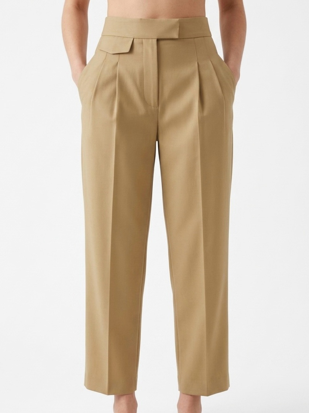 *like new* J. Crew Tan and Pink Accent Culotte Dress Pant